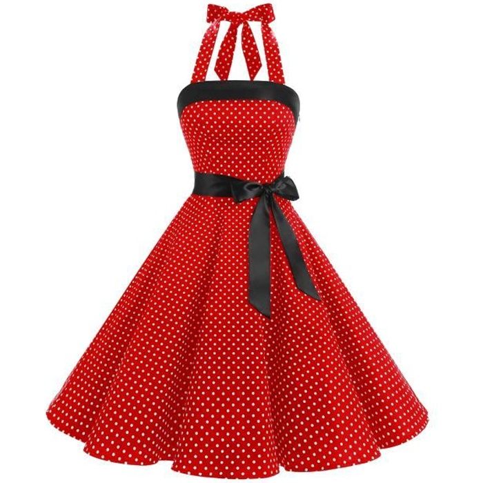 Finddress Robe Vintage Rockabilly Grande Taille Sexy Robe De Cocktail Femme Décolleté Au Dos Robe Daudrey Hepburn Robe Année 50 60