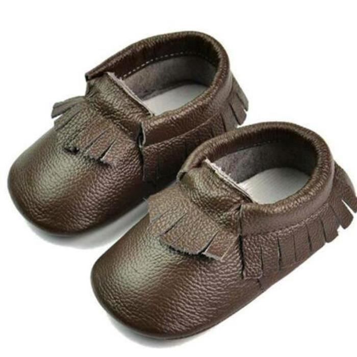 Bebe Chaussures En Cuir Bebe Mocassins Garcons Toddler Chaussures Antiderapantes Chaussures Chaussures Filles Enfants Des Nourrisso Marron Cdiscount