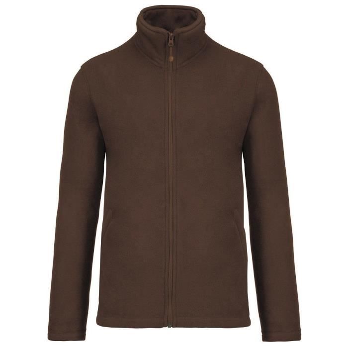 veste micropolaire zippée - homme - k911 - marron - sports d'hiver - randonnée