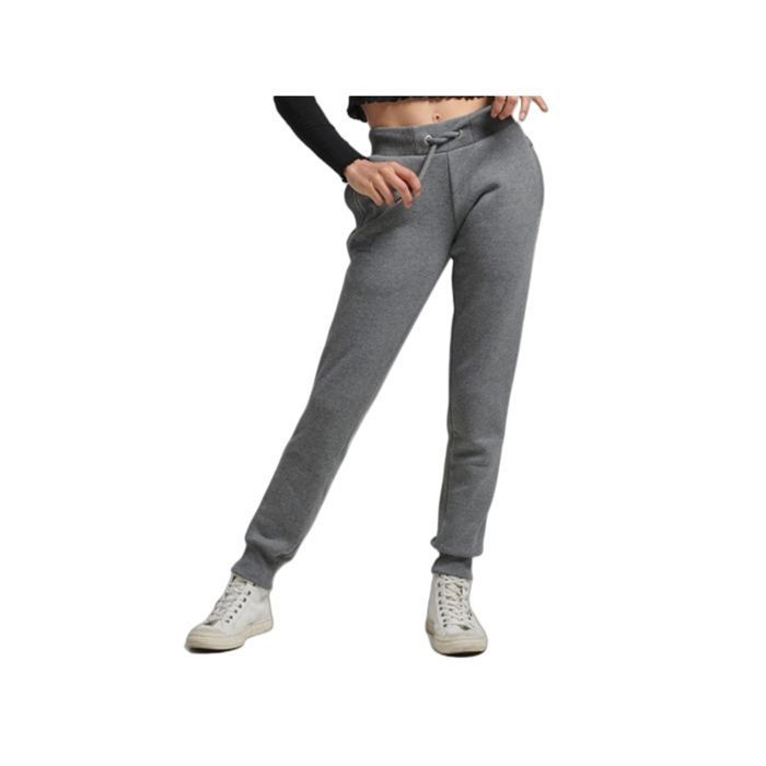 Jogging Superdry Femme Essential Gris Coton - Authentique Vetement Superdry