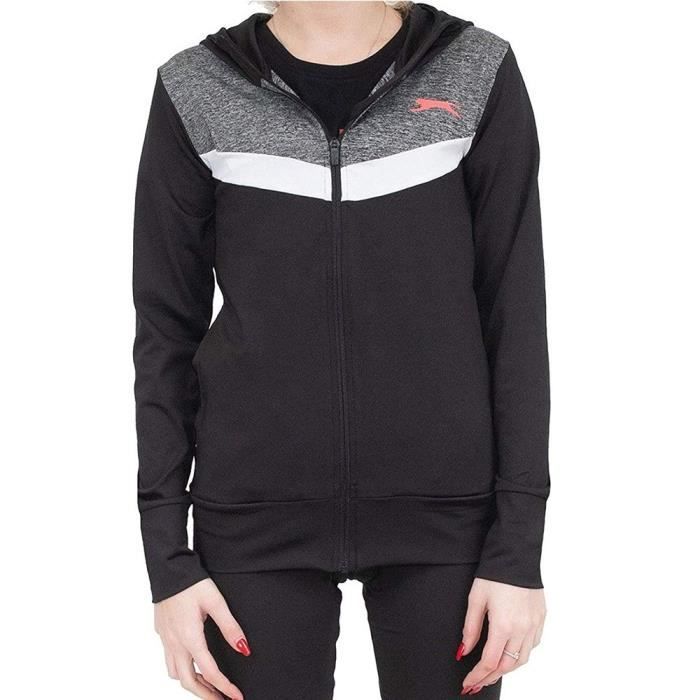 Elvire Femme Sweat Zippe Noir Slazenger Noir Cdiscount Pret A Porter