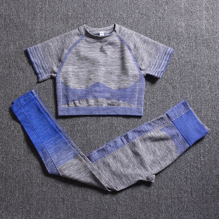 Dihope 2 Piêces Ensemble De Sport Femme Patchwork Veste Sweat à Capuche Pantalon De Joggings