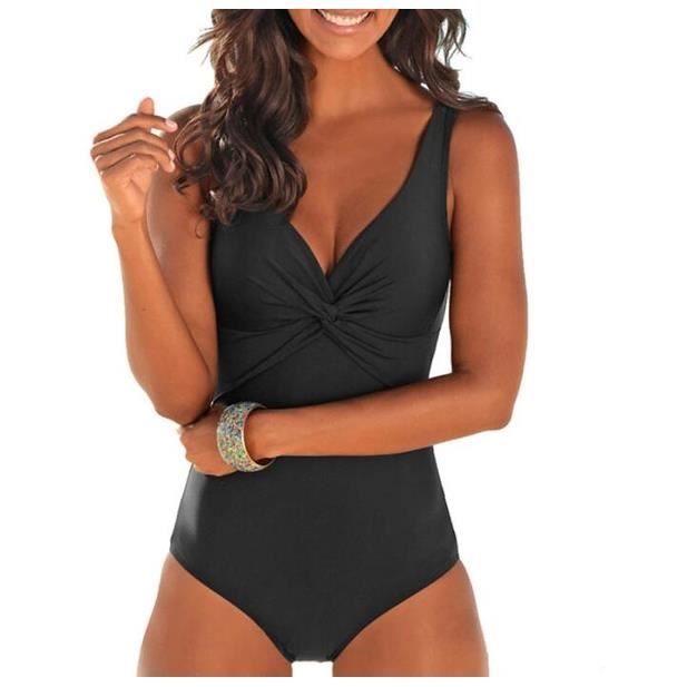 Maillot de bain une pièce dames Noir