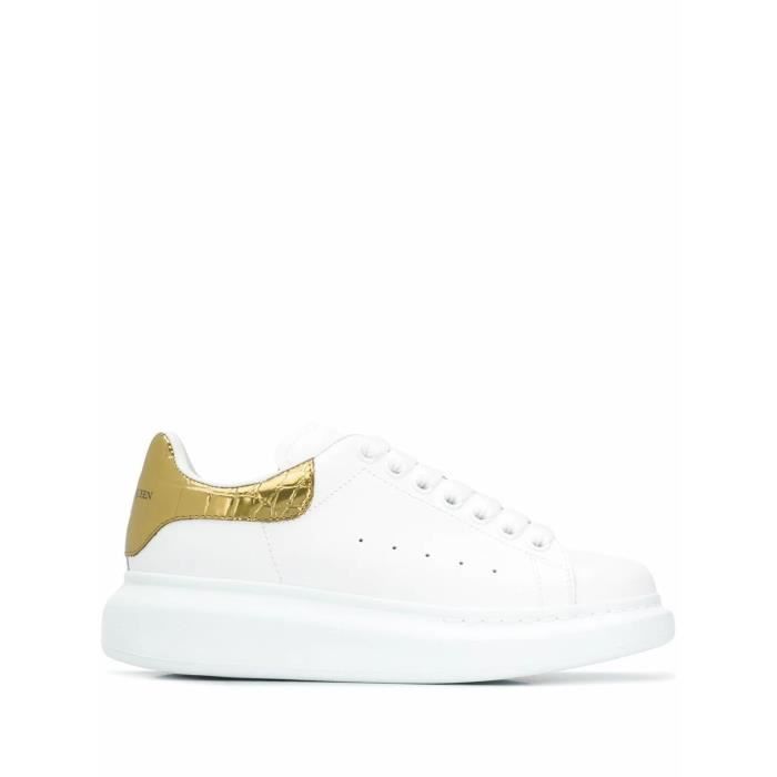 ALEXANDER MCQUEEN FEMME 553770WHYBQ9075 BLANC CUIR BASKETS Blanc