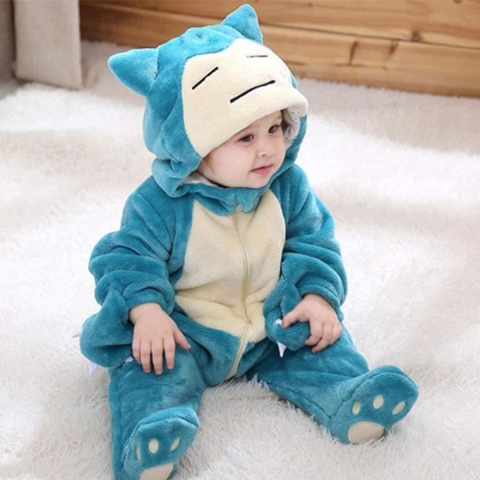 Combinaison Pyjama Bébé Forme Animal à Capuche Hiver Chaud