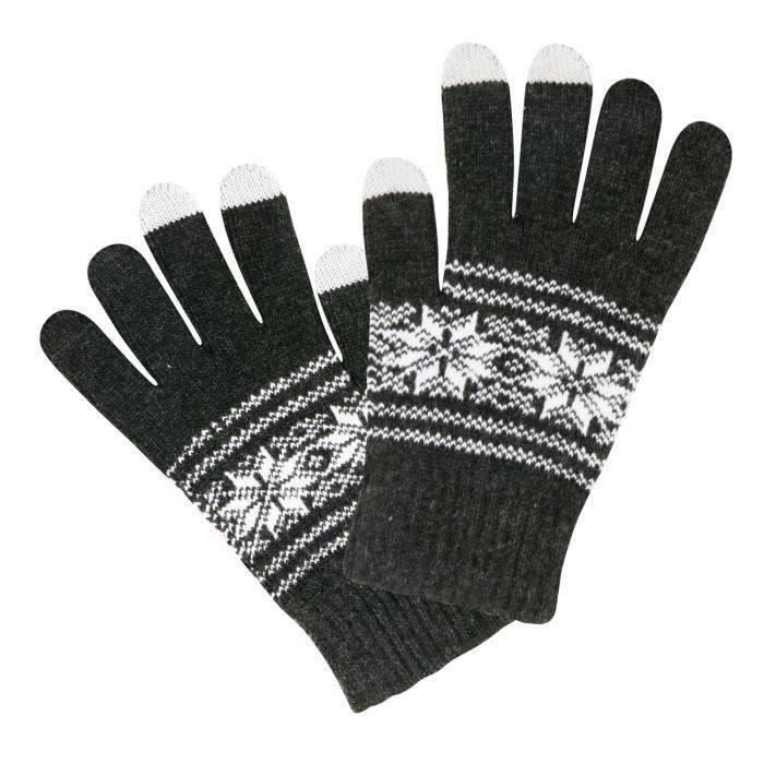 MUVIT LIFE Gants 3 doigts tactiles avec motif - Anthracite