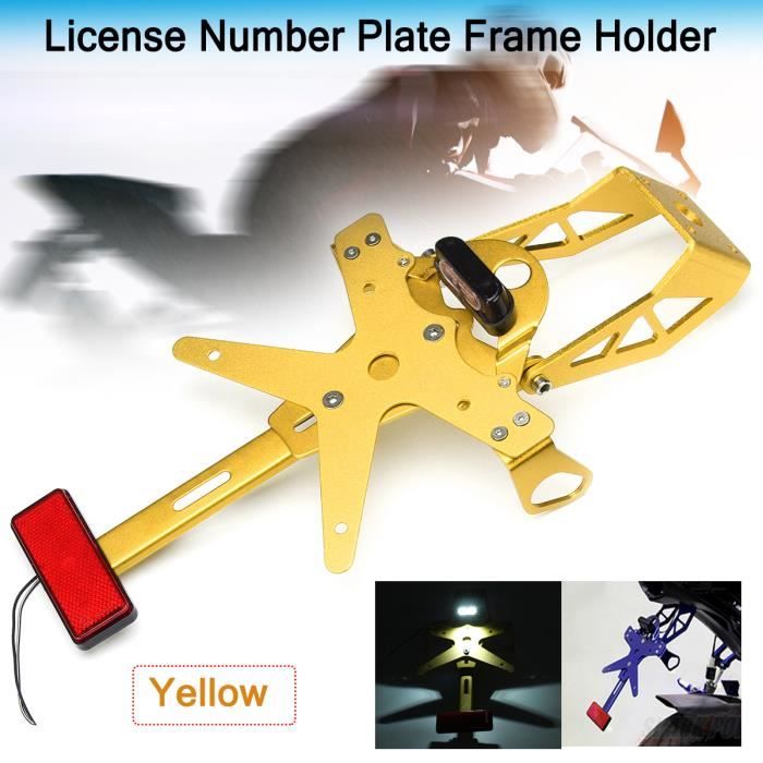 Moto Réglable CNC Numéro De Licence Support de plaque support Lumière DEL 12 V