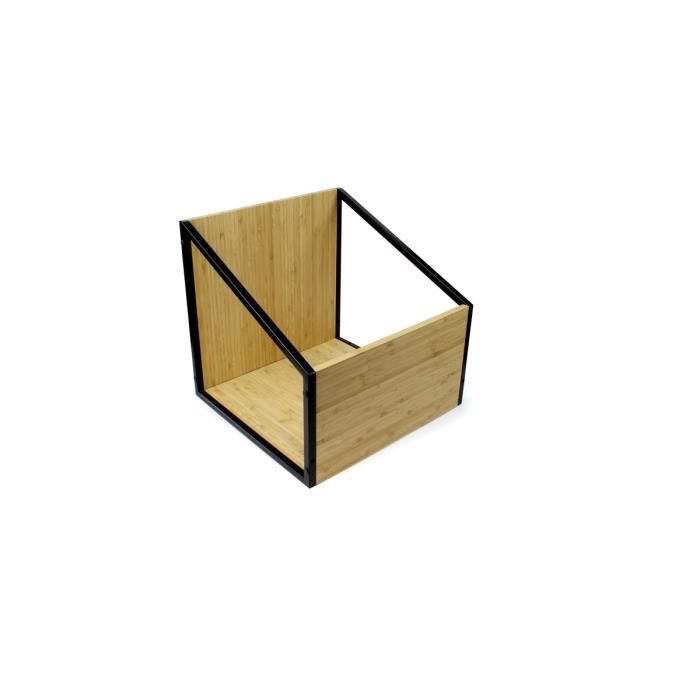 Meuble de rangement pour vinyle - NORSTONE - Vinyle LP C - Métal noir - Étagères bambou - Modulable empilable Meuble de rangement pour vinyle - NORSTONE - Vinyle LP C - Métal noir - Étagères bambou - Modulable empilable