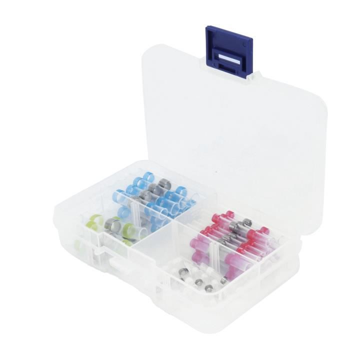 50 Connecteurs Bout Thermorétractables Bleus - Pour Câbles 16-14 Ga - épissures électriques Faciles