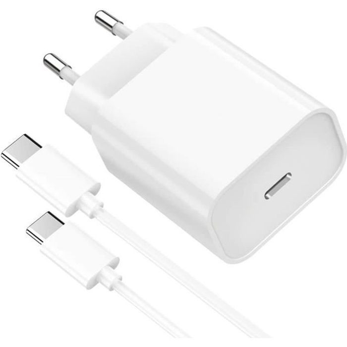 Vhbw Chargeur secteur USB C compatible avec Apple iPad Pro, 2017, 2018,  2019, 2020, mini - Adaptateur prise murale - USB (max. 9 / 12 / 5 V), blanc