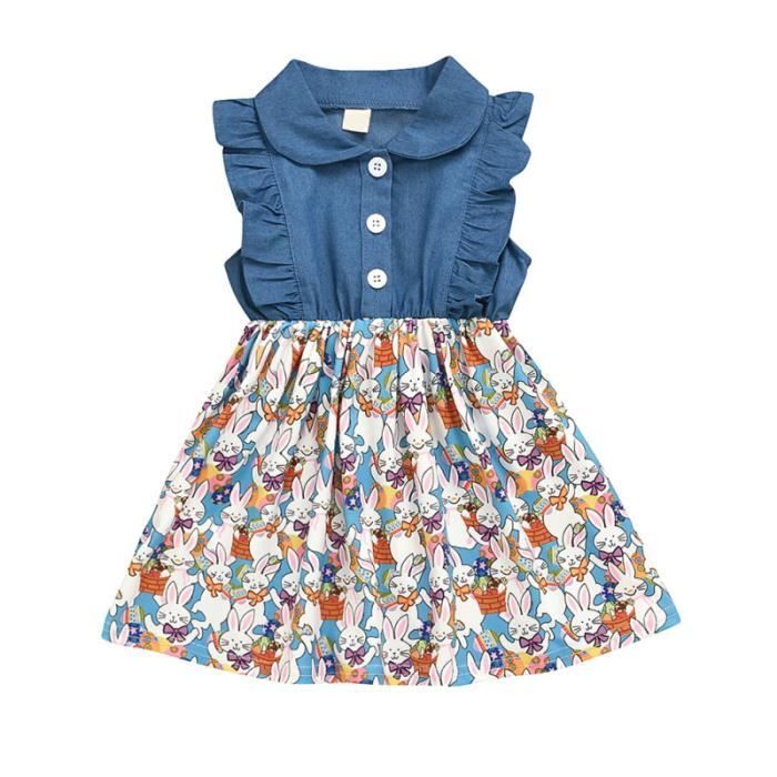 Robe Pâques Fille Verve Jelly - Imprimé Lapin Manches Longues Avec Bandeau | Tenue été Princesse