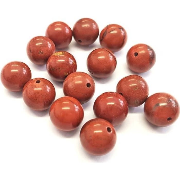 Perles pierre semi précieuse naturelle jaspe rouge Rouge6 mm lot de 15 perles 6 mm lot de 15 perles