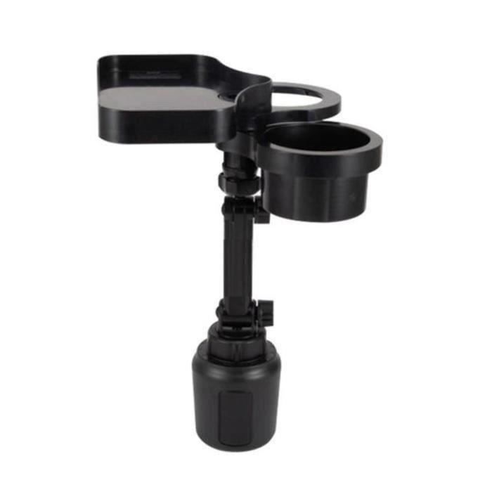 Double Porte-Gobelets Voiture Avec Base Extensible - Organiseur Multifonction Réglable Noir, Accessoire Auto Universel