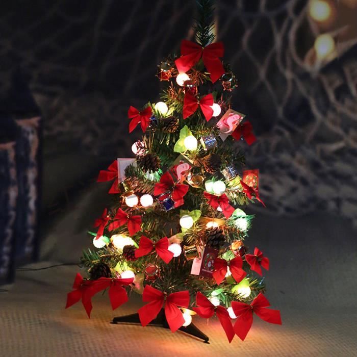 Sapin de Noël mini sapin de Noël artificiel pin avec guirlandes LED