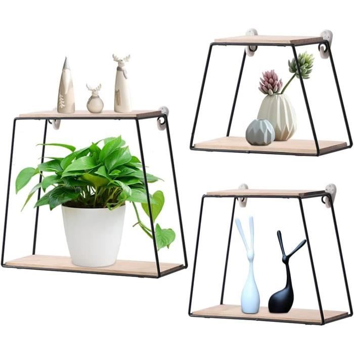 Etagères Murales Lot De 3, Trapèze Tablette Murale En Métal Etagere