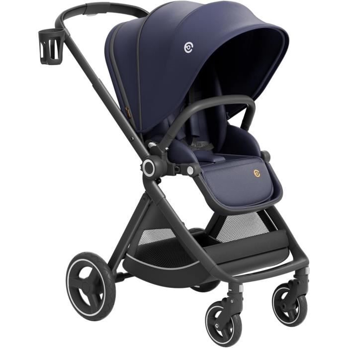 Poussette Reversible, Emu Poussette Face Parents,Tout Terrain 25Kg, Pour Extérieur Auvent Poussette,Pour Bébé 0 À 3 Ans,Bleu[J245]