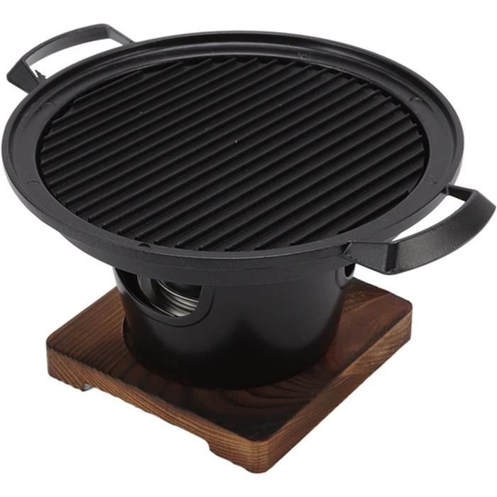 Irishom Barbecue Grill Multifonctionnel 13 Pouces - Barbecue Charbon De Bois Coréen Rond Pour Table, Intérieur/Extérieur, Avec Grille Et Plateau Anti-Graisse