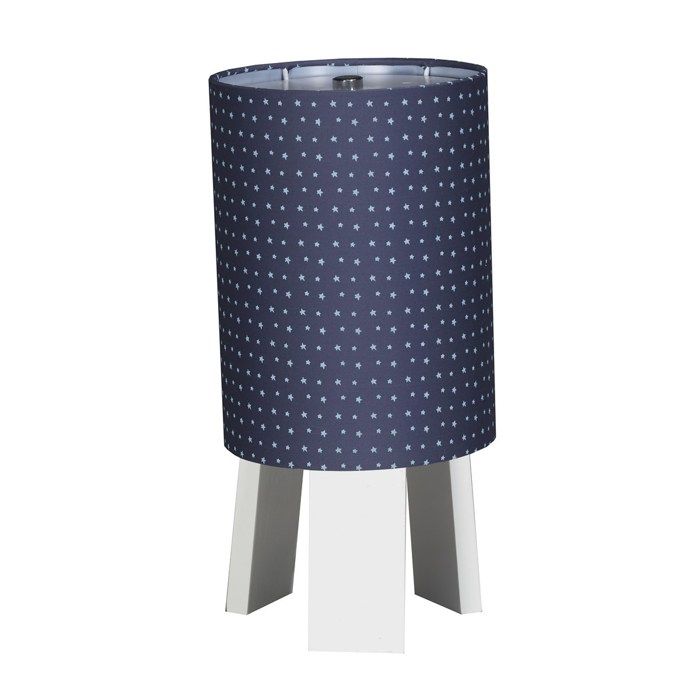 Lampe de chevet - Sauthon - Merlin - Coton - Bleu marine - 1 ampoule