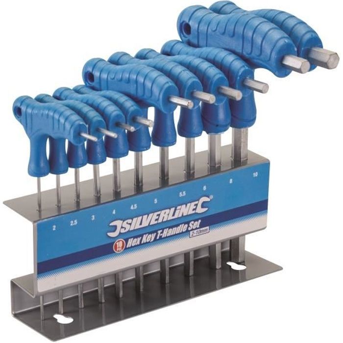 Silverline Jeu de 10 clés mâles à poignée en T - vue 2