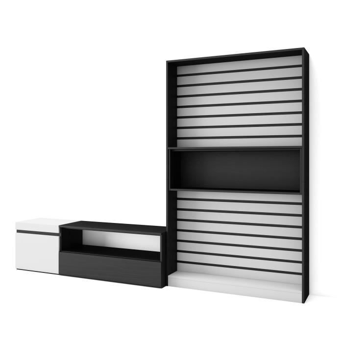 Ensemble Meuble TV Meuble Salon Complet 260x35x186cm Pour les TV jusquà 65 Blanc RF2544 Ensemble Meuble TV Meuble Salon Complet 260x35x186cm Pour les TV jusquà 65 Blanc RF2544