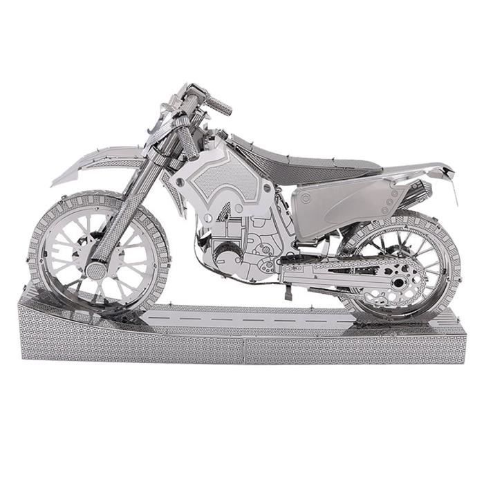 Modèle De Moto En Fer – Miniature Vélo Gris Métal – Ornement Bureau – Roues Et Guidon Mobiles – Cadeau Passionné Moto