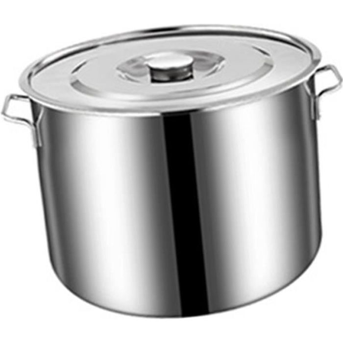 Marmite Géante En Inox 98 Litres - Pour Cuisine Professionnelle & Grands Événements, Avec Couvercle Et Poignées