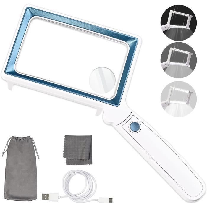 Loupe Éclairée Pliable SAyfur Avec LED - Grossissement 6X/10X Pour Lecture, Loisirs Et Précision