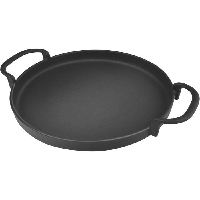 Onlyfire Poêle En Fonte 35cm Grill Antiadhésive Avec Poignées - Idéale Barbecue Et Four