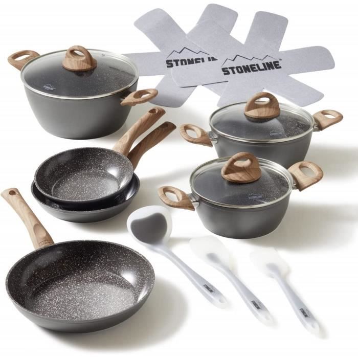 STONELINE Ceramic set de casseroles pour induction,14 pièces,set de