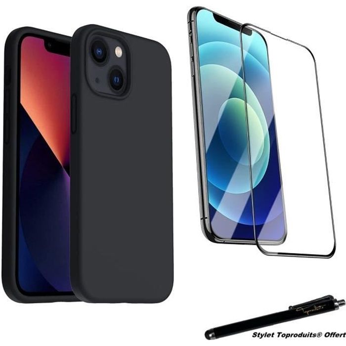 ORETECH Pour Coque IPhone 14/Coque IPhone 13 Avec [2 Verre Trempé Protection écran] Dos Anti