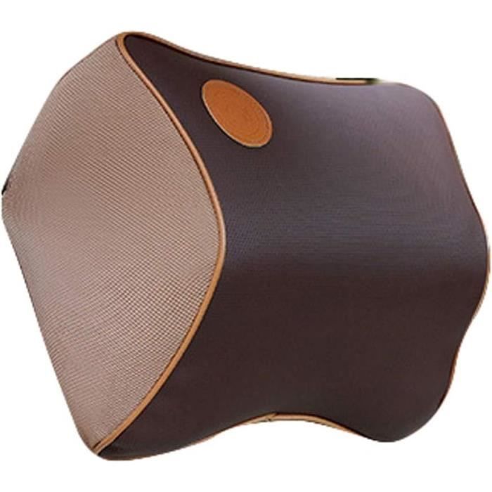 Dapucarin Oreiller De Nuque En Mousse à Mémoire De Forme Pour Appui-tête Avec Housse En Cuir Coussin De Siège Pour Voitures SUV Berline Bureau à Domicile, Blanc, 1 Pièce