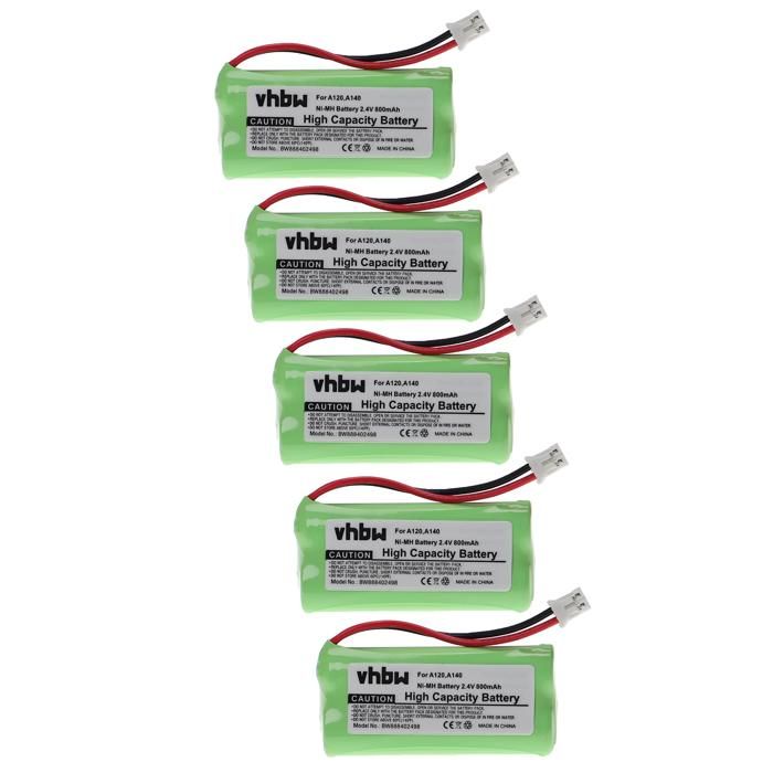 Vhbw 5x Batteries compatible avec Siemens Gigaset C240, AS150 DUO