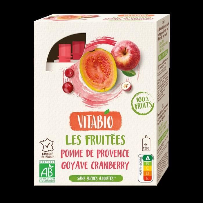 Vitabio Gourde X4 100 Fruits Pomme Goyave Cranberry 480gr Cdiscount Au Quotidien