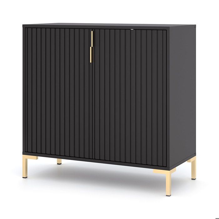 Buffet 2 portes 882x40x858 cm noir - FLINA