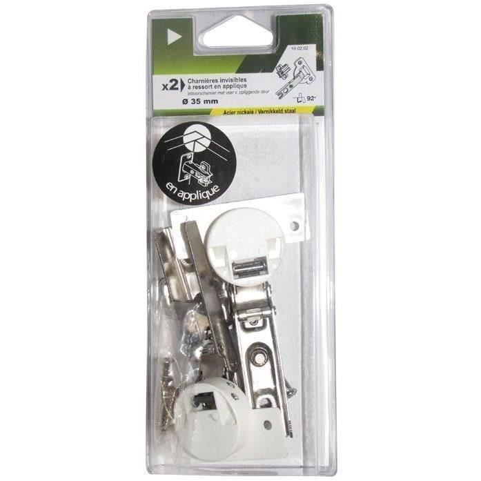 Charnière invisible en applique 92°