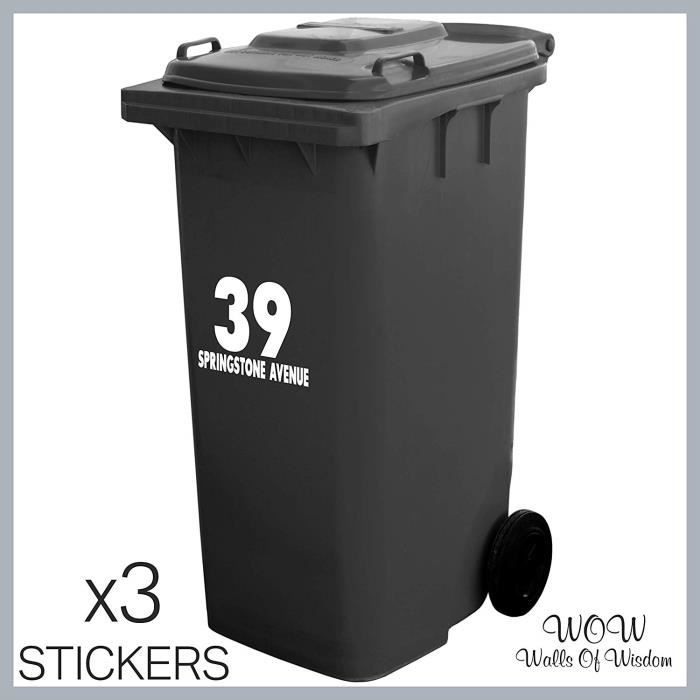 Autocollants Numérotés Pour Poubelle à Roulettes - 40 Pièces Chiffres 0 à 9, Motif Tournesol, PVC Imperméable - 5