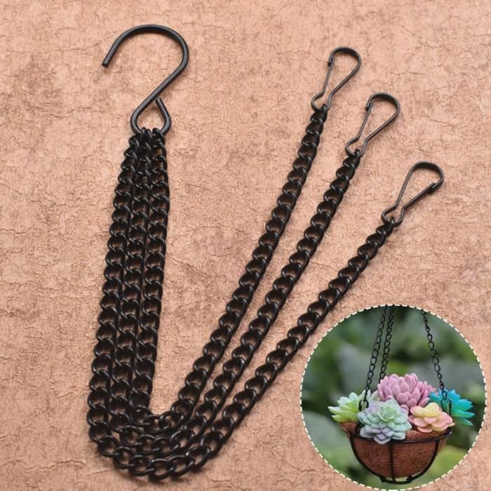 Chaîne de suspension pour jardinière - POT DE FLEUR - Noir - 15 Pièces - Jardin Chaîne de suspension pour jardinière - POT DE FLEUR - Noir - 15 Pièces - Jardin