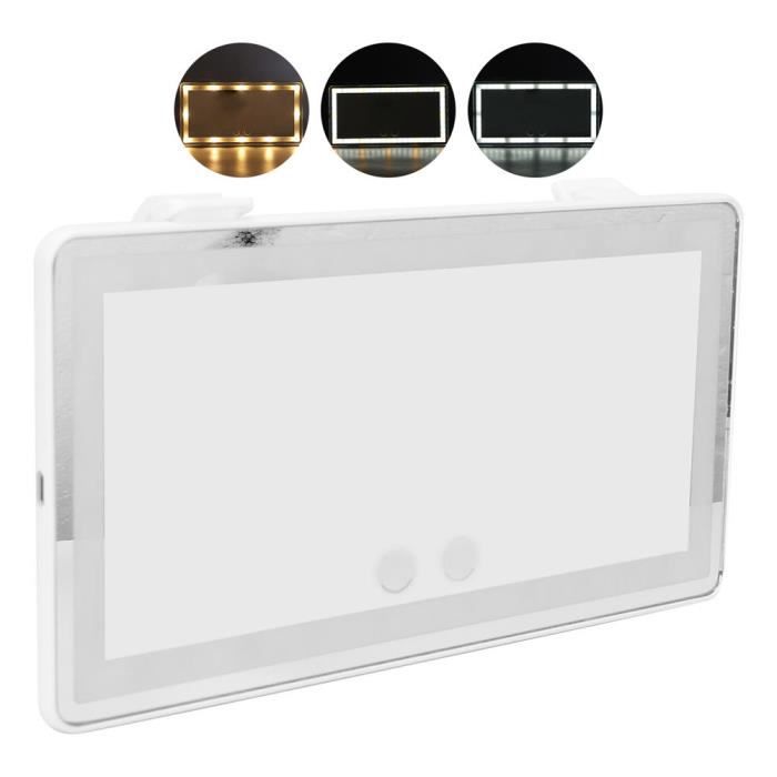 Miroir De Courtoisie Avec Pare-soleil De Voiture, Miroir De Maquillage Rechargeable Avec 3 Modes D'éclairage Et 60 LED – Écran Tactile à Intensité Variable USB Miroir De Maquillage De Voyage Pour