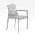 Chaise en polypropylène accoudoirs jardin café Grand Soleil Gruvyer Arm, Couleur: Gris-1