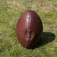 Ballon de rugby Vintage Marron Façon Cuir D19 x H30 cm-1
