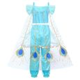 Costume Princesse Jasmin Fille - AMZBARLEY - Épaules Dénudées - Carnaval Halloween Cosplay-1