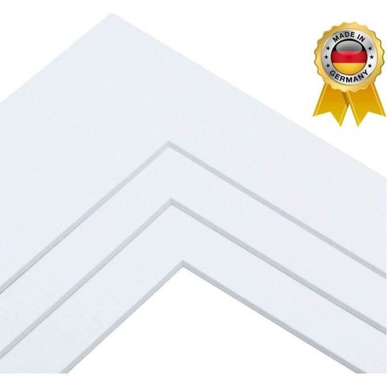 Lot De 10 Passe-Partout 30x40 Cm – Intérieur 20x30 Cm – Blanc – Carton Conservation Acide-Free