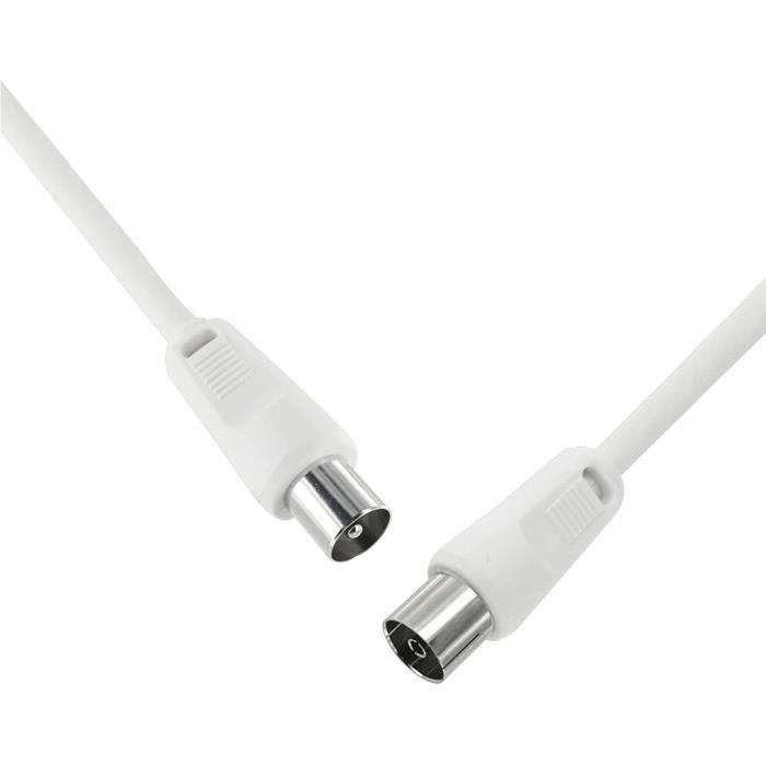 Cable coaxial d'antenne TV Fiche IEC male vers femelle Blindé Pour — free download