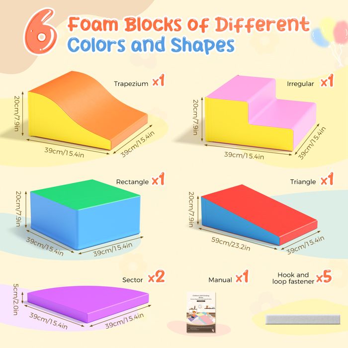 Parcours De Motricité Bébé 4 Pièces - Blocs De Mousse Géants Souples - Toboggans Et Structures De Jeu Pour 1-3 Ans