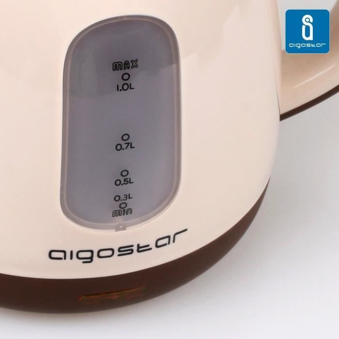 Aigostar Romeo - Bouilloire électrique petite capacite de 1 litre, Mini  Bouilloire sans fil, 1100 W, Sans BPA, Résistance cachée, Niveau d'Eau  Visible, Filtre Anti-Calcaire, Base 360°, Range câble : : Cuisine