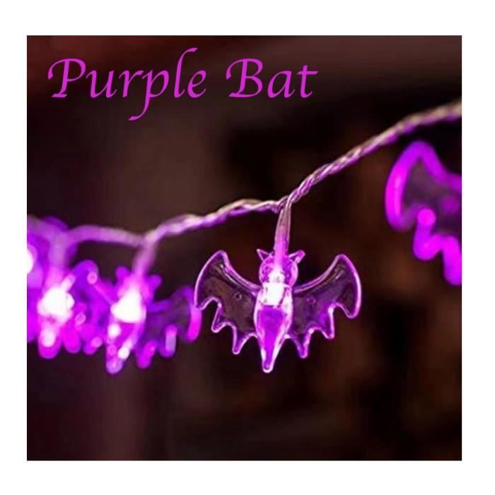 Guirlande Lumineuse Halloween 3 M - 20 LED Fantômes Chauves-souris - Piles - 2 Modes