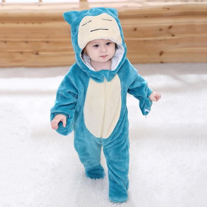 Combinaison Pyjama Bébé Forme Animal à Capuche Hiver Chaud