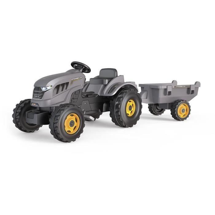 Tracteur a pedales Smoby Stronger XXL Remorque Gris Cdiscount Jeux Jouets