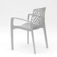 Chaise en polypropylène accoudoirs jardin café Grand Soleil Gruvyer Arm, Couleur: Gris-2