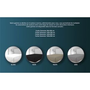 Tour De Lit Cache Sommier 140x190 Cm + 30 Cm - Gris Anthracite - Housse 100% Coton Élégante